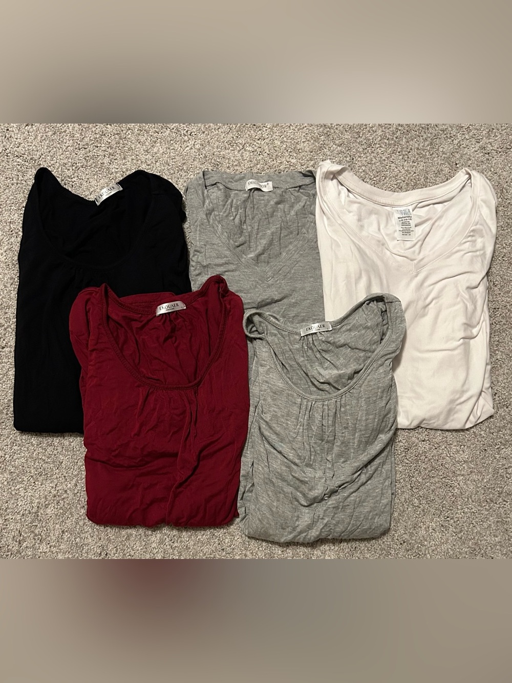 Bundle of 5 Maternity/Nursing Short Sleeve Tees